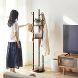 Maxbell Rotating Coat Rack Creative Vertical Clothes Holder Sturdy Coat Hanger Stand Coffee