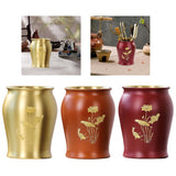 Maxbell Metal Pen Holder Gift Table Decor Tea Accessories Container for Desktop Home Yellow