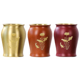 Maxbell Metal Pen Holder Gift Table Decor Tea Accessories Container for Desktop Home Yellow