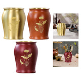 Maxbell Metal Pen Holder Gift Table Decor Tea Accessories Container for Desktop Home Yellow