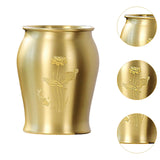 Maxbell Metal Pen Holder Gift Table Decor Tea Accessories Container for Desktop Home Yellow