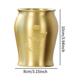 Maxbell Metal Pen Holder Gift Table Decor Tea Accessories Container for Desktop Home Yellow
