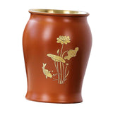 Maxbell Metal Pen Holder Gift Table Decor Tea Accessories Container for Desktop Home Orange Red