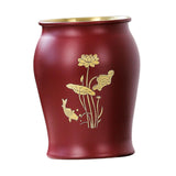 Maxbell Metal Pen Holder Gift Table Decor Tea Accessories Container for Desktop Home Red