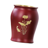 Maxbell Metal Pen Holder Gift Table Decor Tea Accessories Container for Desktop Home Red