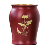 Maxbell Metal Pen Holder Gift Table Decor Tea Accessories Container for Desktop Home Red