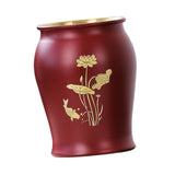 Maxbell Metal Pen Holder Gift Table Decor Tea Accessories Container for Desktop Home Red