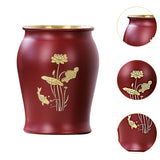 Maxbell Metal Pen Holder Gift Table Decor Tea Accessories Container for Desktop Home Red