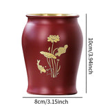 Maxbell Metal Pen Holder Gift Table Decor Tea Accessories Container for Desktop Home Red