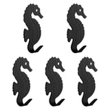 Maxbell 5 Pieces Wall Mounted Coat Hooks Multi Purpose for Entryway Bathroom Bedroom Black