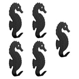 Maxbell 5 Pieces Wall Mounted Coat Hooks Multi Purpose for Entryway Bathroom Bedroom Black