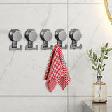 Maxbell 5 Pieces Suction Cup Hooks Vacuum Suction Cup Hooks for Restroom Coat Wreath Gray