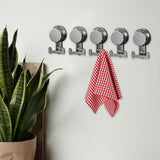 Maxbell 5 Pieces Suction Cup Hooks Vacuum Suction Cup Hooks for Restroom Coat Wreath Gray