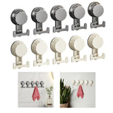Maxbell 5 Pieces Suction Cup Hooks Vacuum Suction Cup Hooks for Restroom Coat Wreath Gray