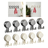 Maxbell 5 Pieces Suction Cup Hooks Vacuum Suction Cup Hooks for Restroom Coat Wreath Gray
