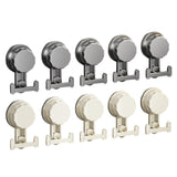 Maxbell 5 Pieces Suction Cup Hooks Vacuum Suction Cup Hooks for Restroom Coat Wreath Gray