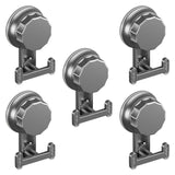 Maxbell 5 Pieces Suction Cup Hooks Vacuum Suction Cup Hooks for Restroom Coat Wreath Gray
