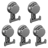 Maxbell 5 Pieces Suction Cup Hooks Vacuum Suction Cup Hooks for Restroom Coat Wreath Gray