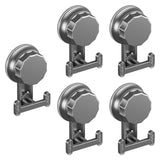 Maxbell 5 Pieces Suction Cup Hooks Vacuum Suction Cup Hooks for Restroom Coat Wreath Gray