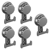 Maxbell 5 Pieces Suction Cup Hooks Vacuum Suction Cup Hooks for Restroom Coat Wreath Gray