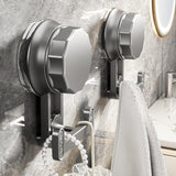 Maxbell 5 Pieces Suction Cup Hooks Vacuum Suction Cup Hooks for Restroom Coat Wreath Gray