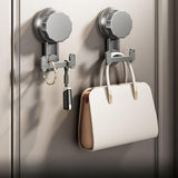 Maxbell 5 Pieces Suction Cup Hooks Vacuum Suction Cup Hooks for Restroom Coat Wreath Gray