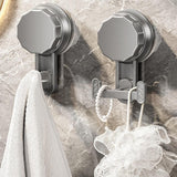 Maxbell 5 Pieces Suction Cup Hooks Vacuum Suction Cup Hooks for Restroom Coat Wreath Gray