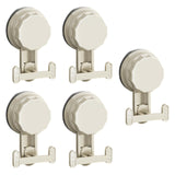 Maxbell 5 Pieces Suction Cup Hooks Vacuum Suction Cup Hooks for Restroom Coat Wreath Milky White