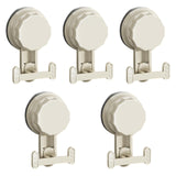 Maxbell 5 Pieces Suction Cup Hooks Vacuum Suction Cup Hooks for Restroom Coat Wreath Milky White