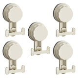 Maxbell 5 Pieces Suction Cup Hooks Vacuum Suction Cup Hooks for Restroom Coat Wreath Milky White