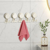 Maxbell 5 Pieces Suction Cup Hooks Vacuum Suction Cup Hooks for Restroom Coat Wreath Milky White
