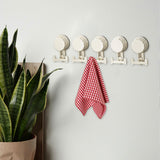 Maxbell 5 Pieces Suction Cup Hooks Vacuum Suction Cup Hooks for Restroom Coat Wreath Milky White