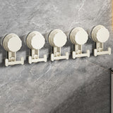 Maxbell 5 Pieces Suction Cup Hooks Vacuum Suction Cup Hooks for Restroom Coat Wreath Milky White