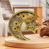 Maxbell Ramadan Serving Tray Decoration Moon Star Tray for Wedding Gatherings Events Gold