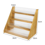 Maxbell 4-tier Wood Greeting Card Display Stand Greeting Card Holder for Office Home
