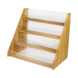 Maxbell 4-tier Wood Greeting Card Display Stand Greeting Card Holder for Office Home