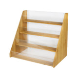 Maxbell 4-tier Wood Greeting Card Display Stand Greeting Card Holder for Office Home