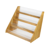 Maxbell 4-tier Wood Greeting Card Display Stand Greeting Card Holder for Office Home