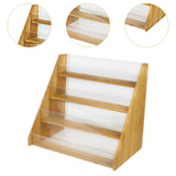 Maxbell 4-tier Wood Greeting Card Display Stand Greeting Card Holder for Office Home