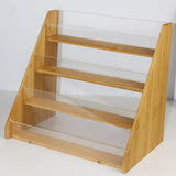 Maxbell 4-tier Wood Greeting Card Display Stand Greeting Card Holder for Office Home