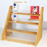 Maxbell 4-tier Wood Greeting Card Display Stand Greeting Card Holder for Office Home