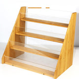 Maxbell 4-tier Wood Greeting Card Display Stand Greeting Card Holder for Office Home
