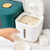 Maxbell Rice Storage Container Large Capacity Pet Food Dispenser for Corn Home Beans White 5 KG