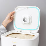 Maxbell Rice Storage Container Large Capacity Pet Food Dispenser for Corn Home Beans White 5 KG