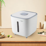 Maxbell Rice Storage Container Large Capacity Pet Food Dispenser for Corn Home Beans White 5 KG