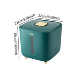 Maxbell Rice Storage Container Large Capacity Pet Food Dispenser for Corn Home Beans Green 5 KG