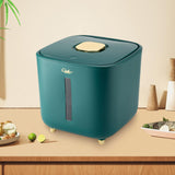 Maxbell Rice Storage Container Large Capacity Pet Food Dispenser for Corn Home Beans Green 5 KG