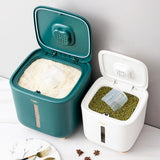 Maxbell Rice Storage Container Large Capacity Pet Food Dispenser for Corn Home Beans White 10 KG