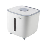 Maxbell Rice Storage Container Large Capacity Pet Food Dispenser for Corn Home Beans White 10 KG