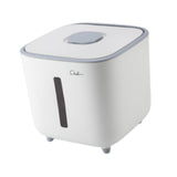 Maxbell Rice Storage Container Large Capacity Pet Food Dispenser for Corn Home Beans White 10 KG